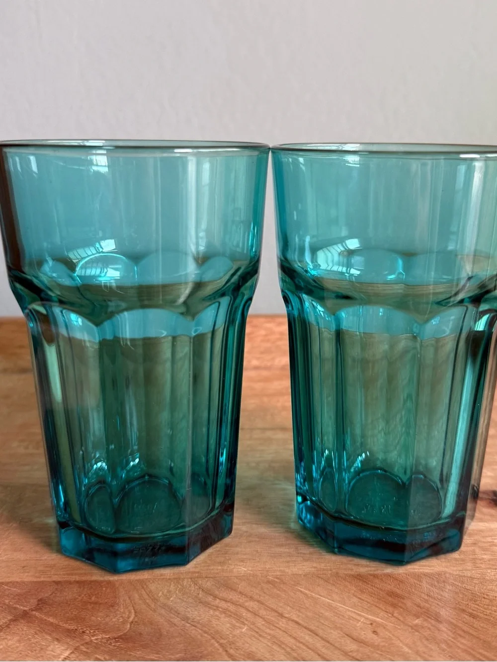 IKEA Blue Teal Faceted Drinking Glasses - Set of 2 Russian Made